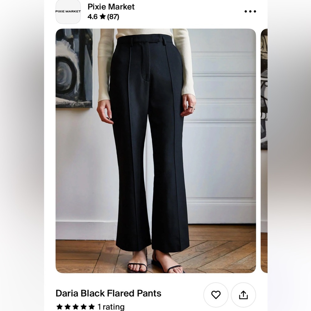 Pixie Market Daria Black Flared Pants